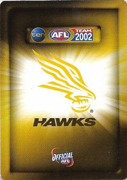 2002 Team Zone AFL Team #40 Shane Crawford Back